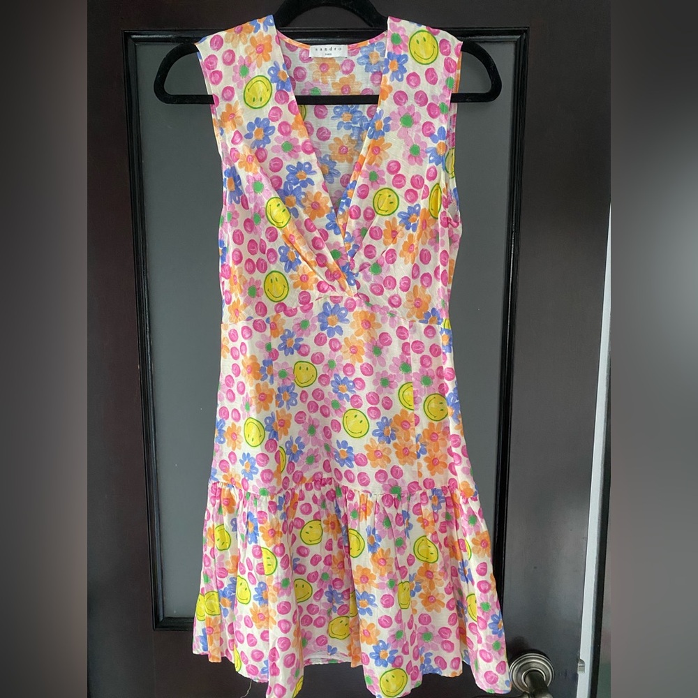 Sandro Smiley Sleeveless Dress - Linen